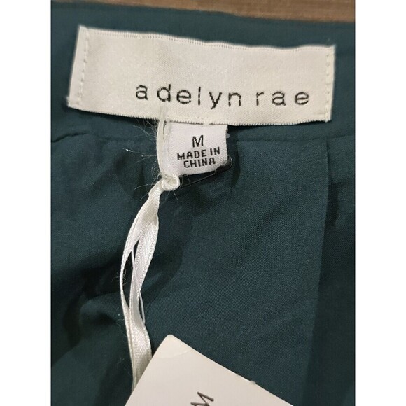 Adelyn Rae Simone Wide Leg Velvet Jumpsuit Womens Medium Hunter Green Cocktail - Picture 11 of 14